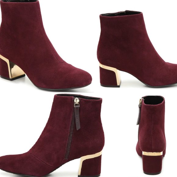 SALE! ✅ DKNY Corrie Ankle Boots in Burgundy Suede 9M ✨ BNIB - Picture 5 of 17